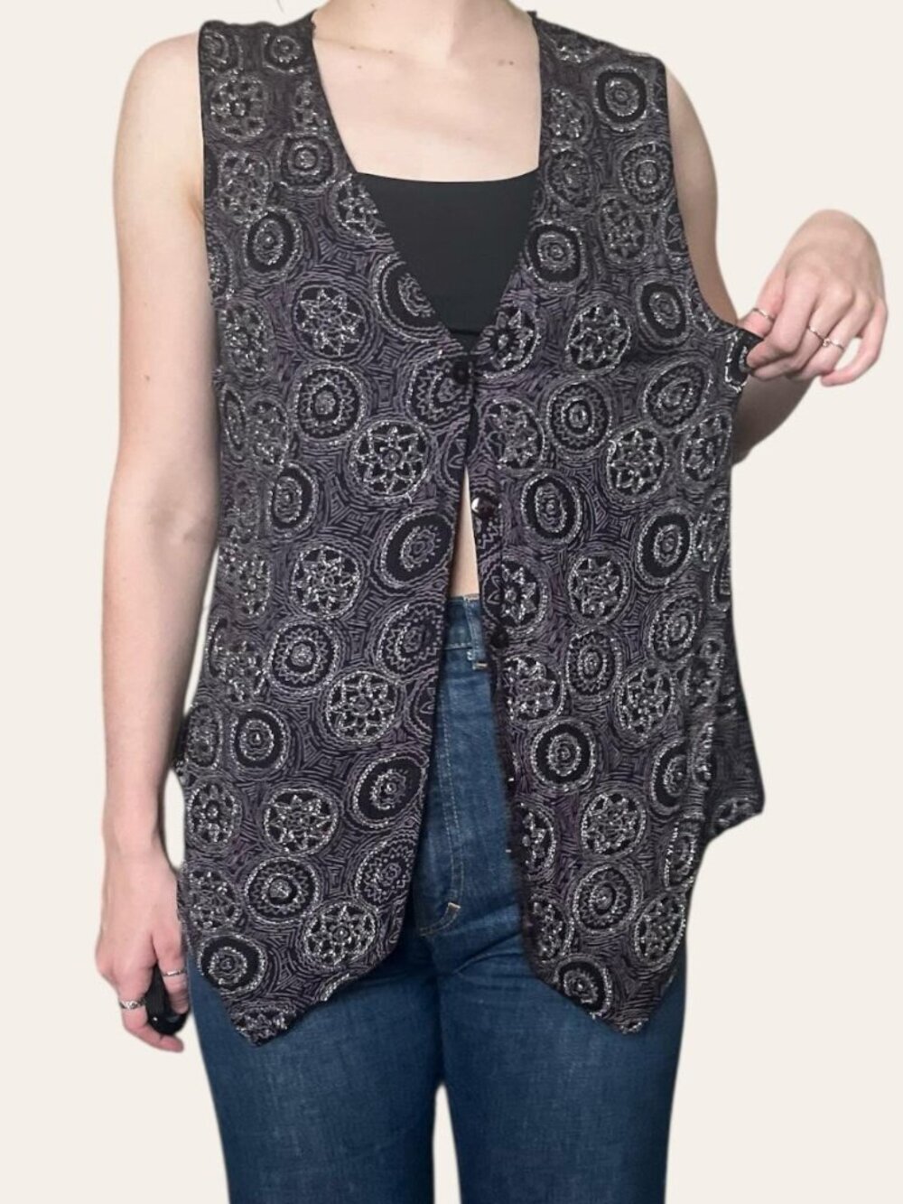 Electrify New York 90s vintage beaded whimsigoth vest - Large - Picture 4 of 6